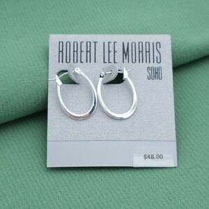 Robert Lee Morris Minimalist Silver Hoop Earrings Chic Classic Style